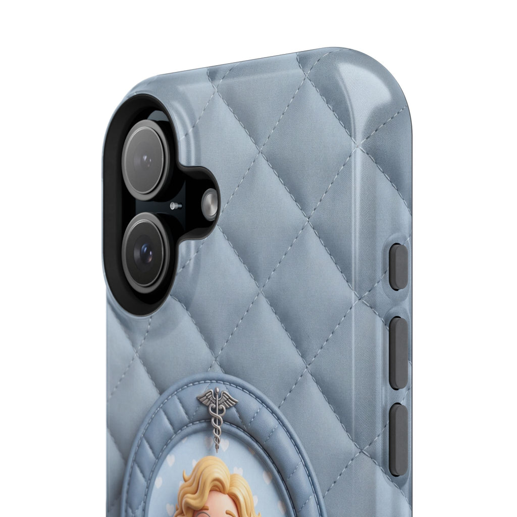 Personalized Quilted Nurse Phone Case — Wireless Charging Cover