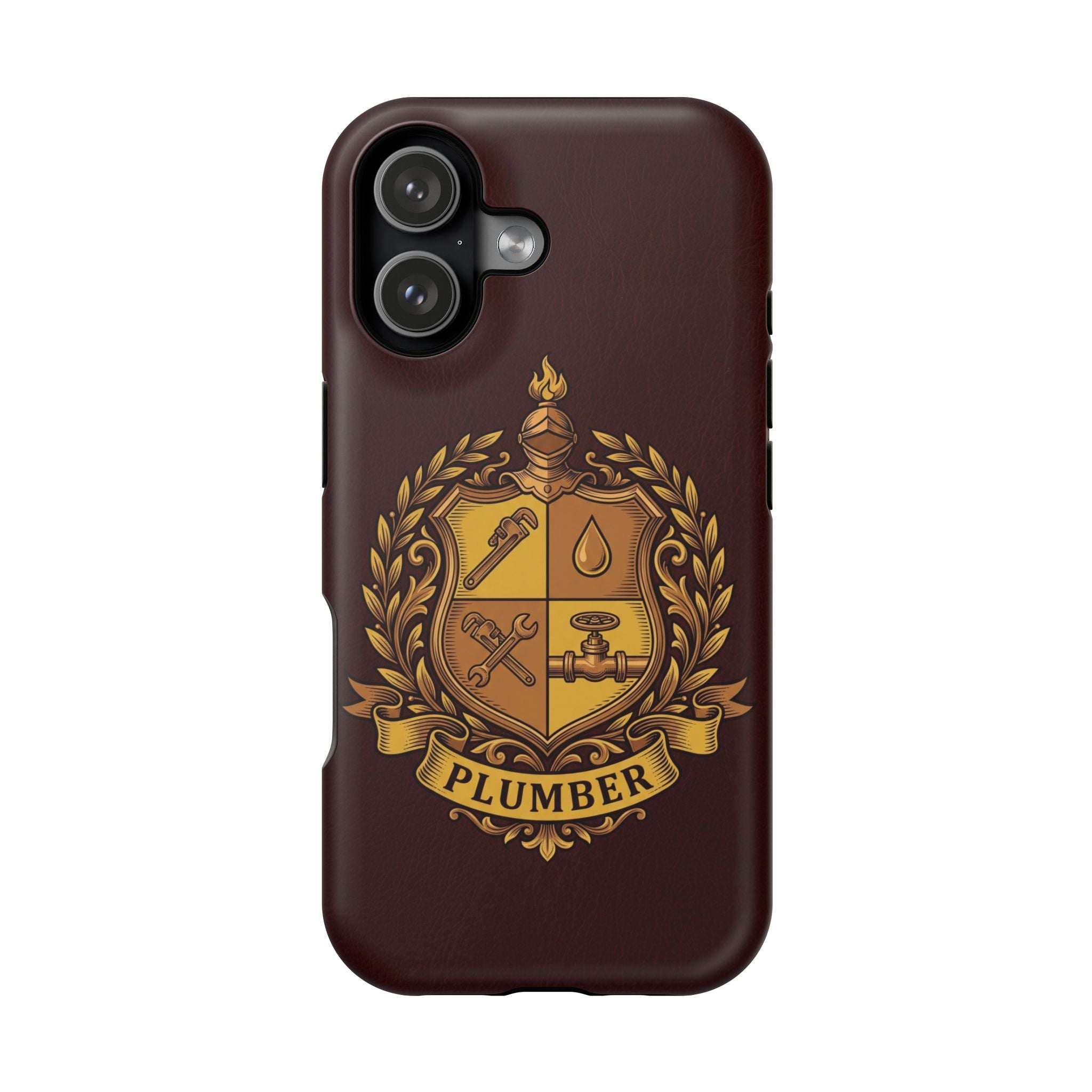 Plumber Crest Phone Case — Heraldic Shield Wireless Charging Cover