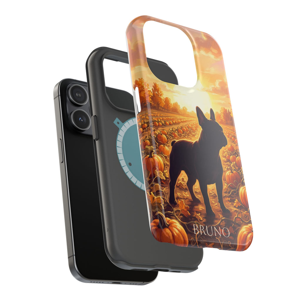 Personalized French Bulldog Pumpkin Patch Phone Case — Wireless Charging Cover