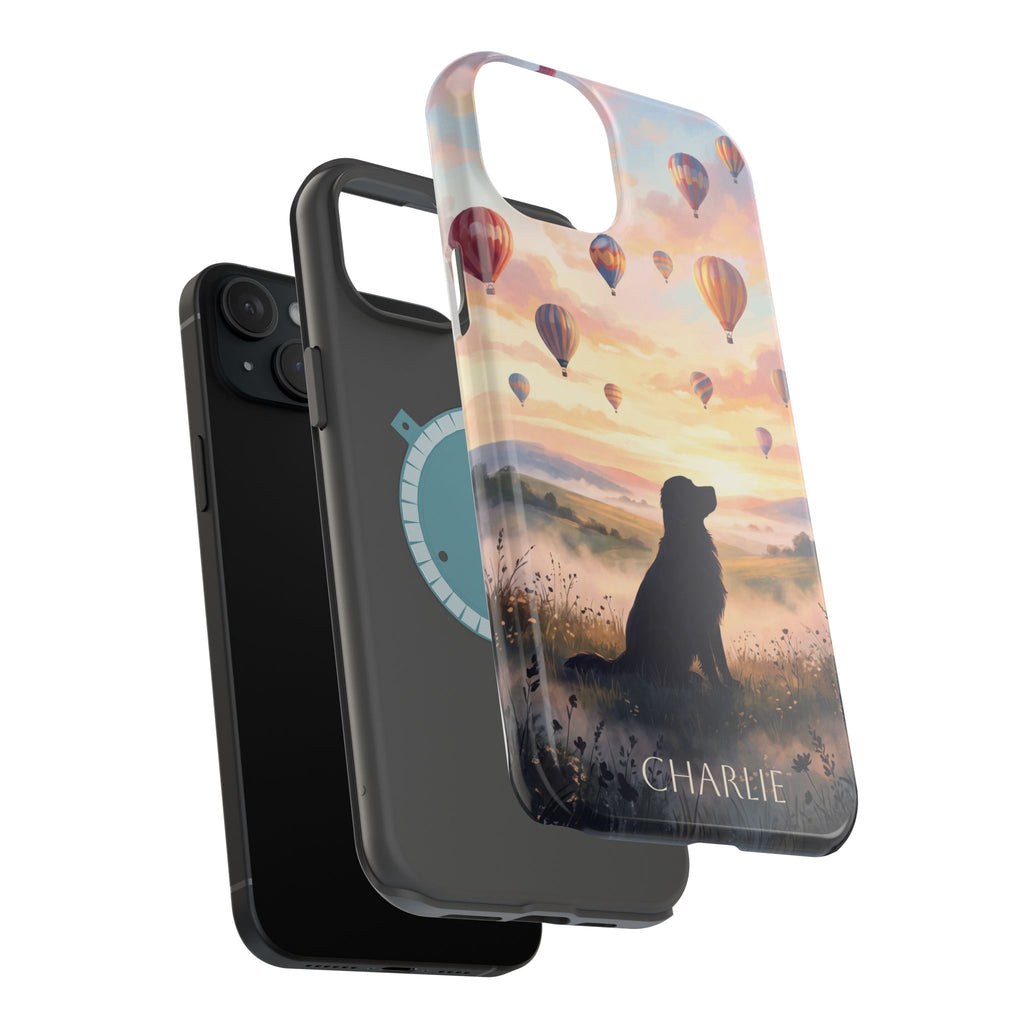 Personalized Golden Retriever Hot Air Balloon Phone Case — Wireless Charging Cover