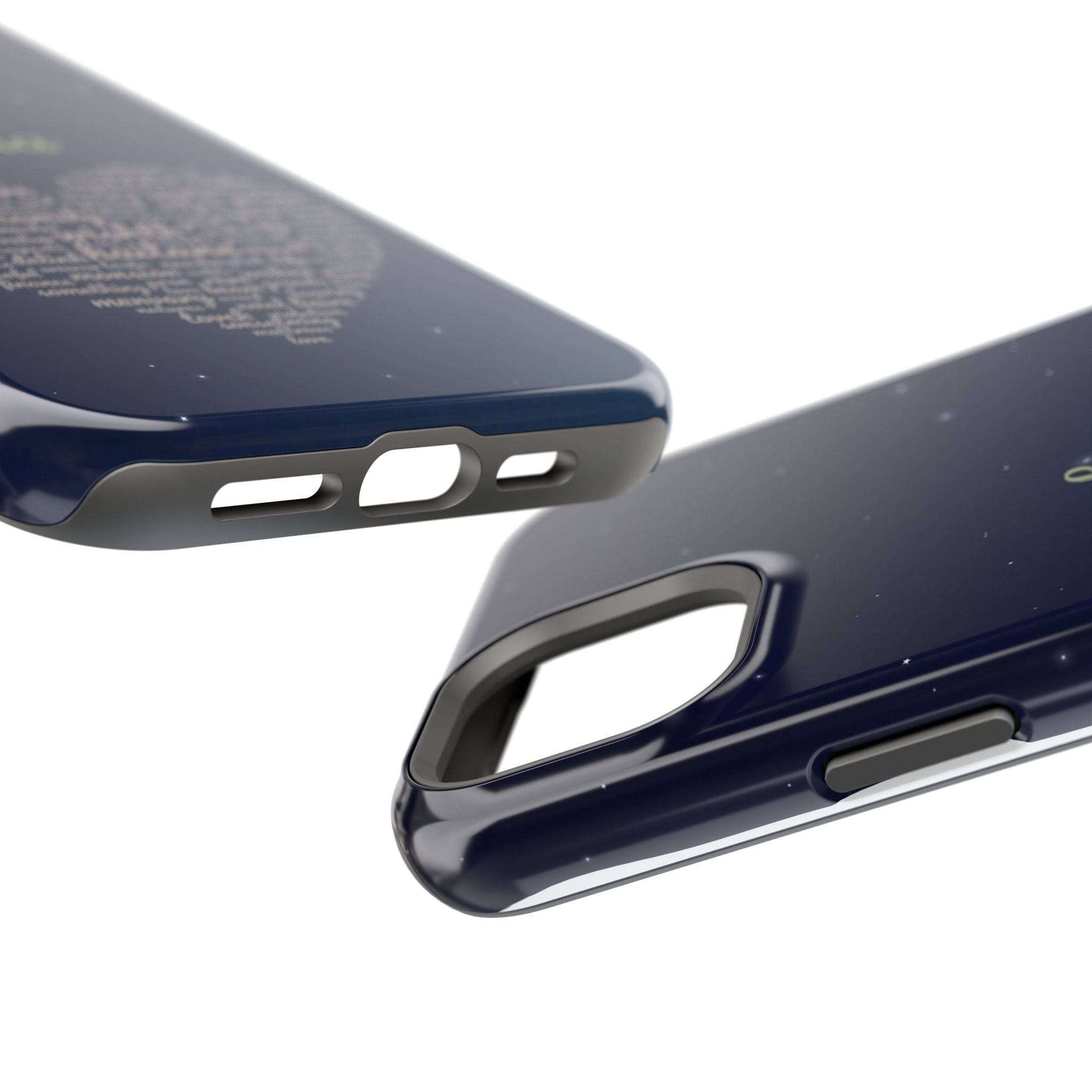 Personalized Teacher Heart Word Art Phone Case — Navy Wireless Charging Cover
