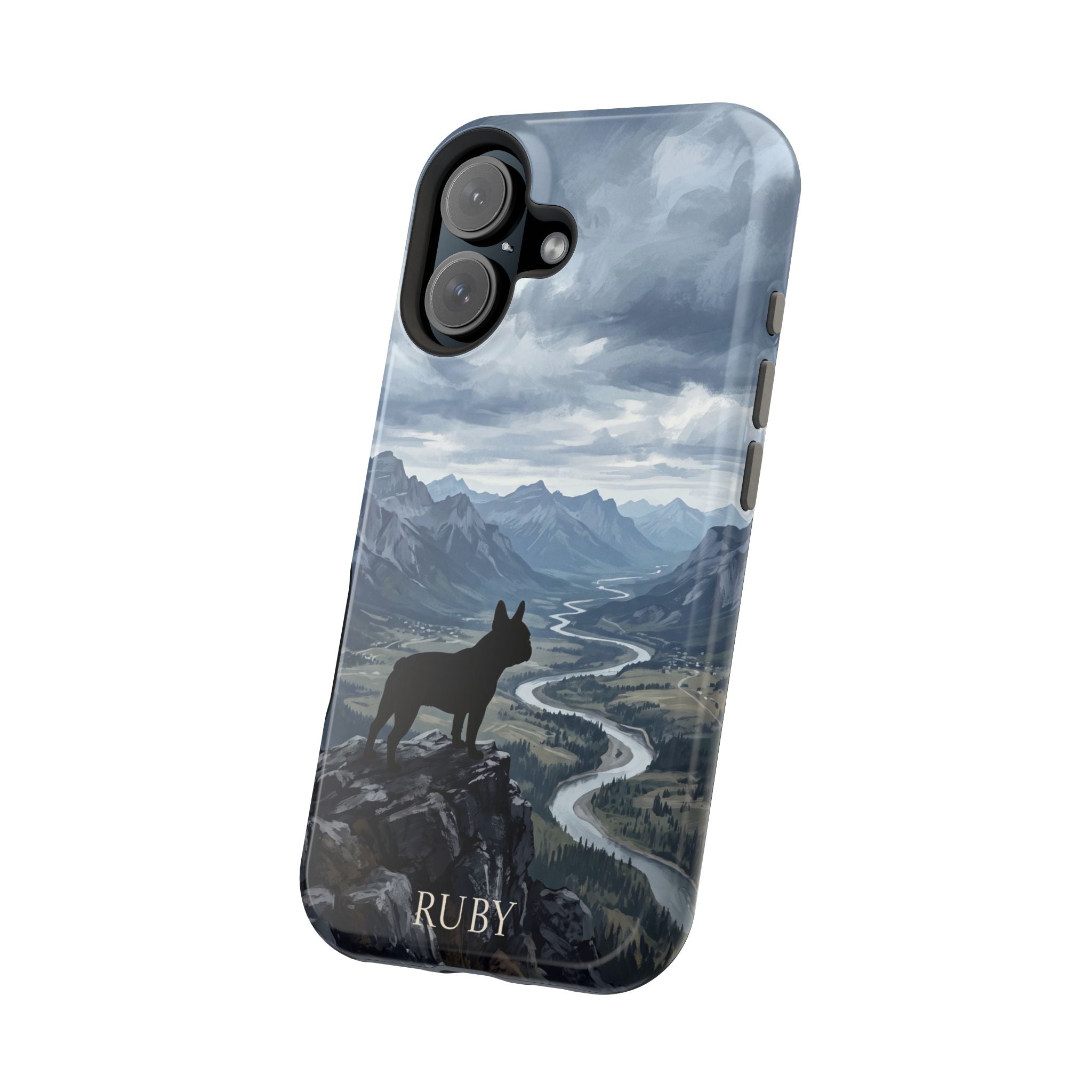 Personalized French Bulldog Mountain Valley Phone Case — Wireless Charging Cover