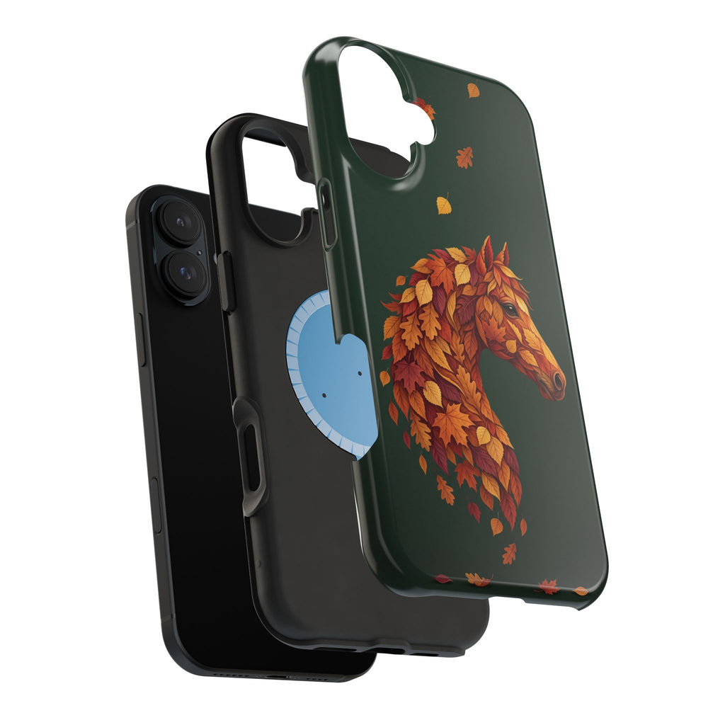 Autumn Leaves Horse Phone Case — Tough Magnetic Case with Wireless Charging
