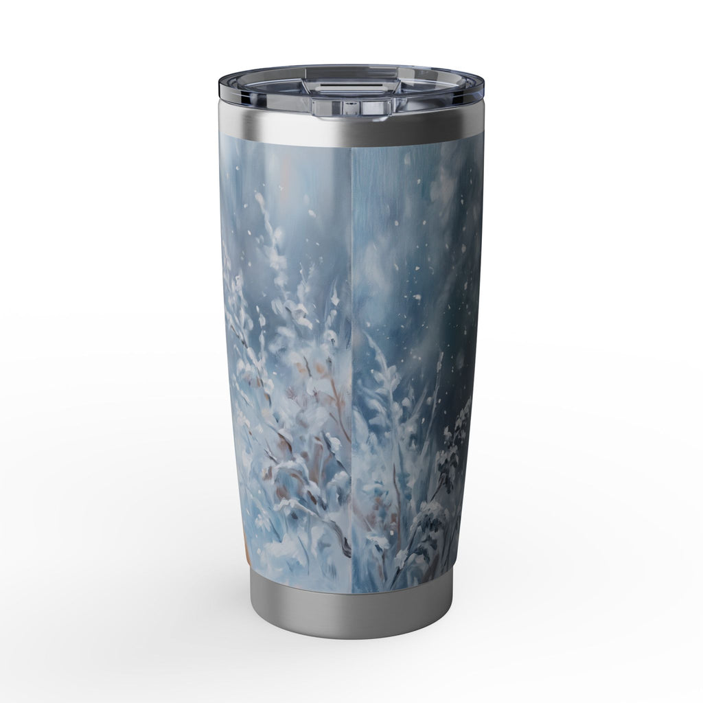 Golden Retriever Tumbler Personalized – 20 oz Stainless Steel Travel Mug with Custom Name, Icy Winter Design
