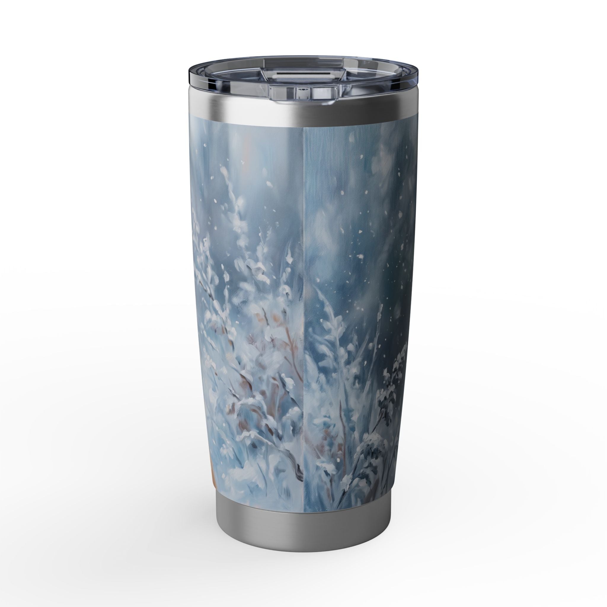 Golden Retriever Tumbler Personalized – 20 oz Stainless Steel Travel Mug with Custom Name, Icy Winter Design