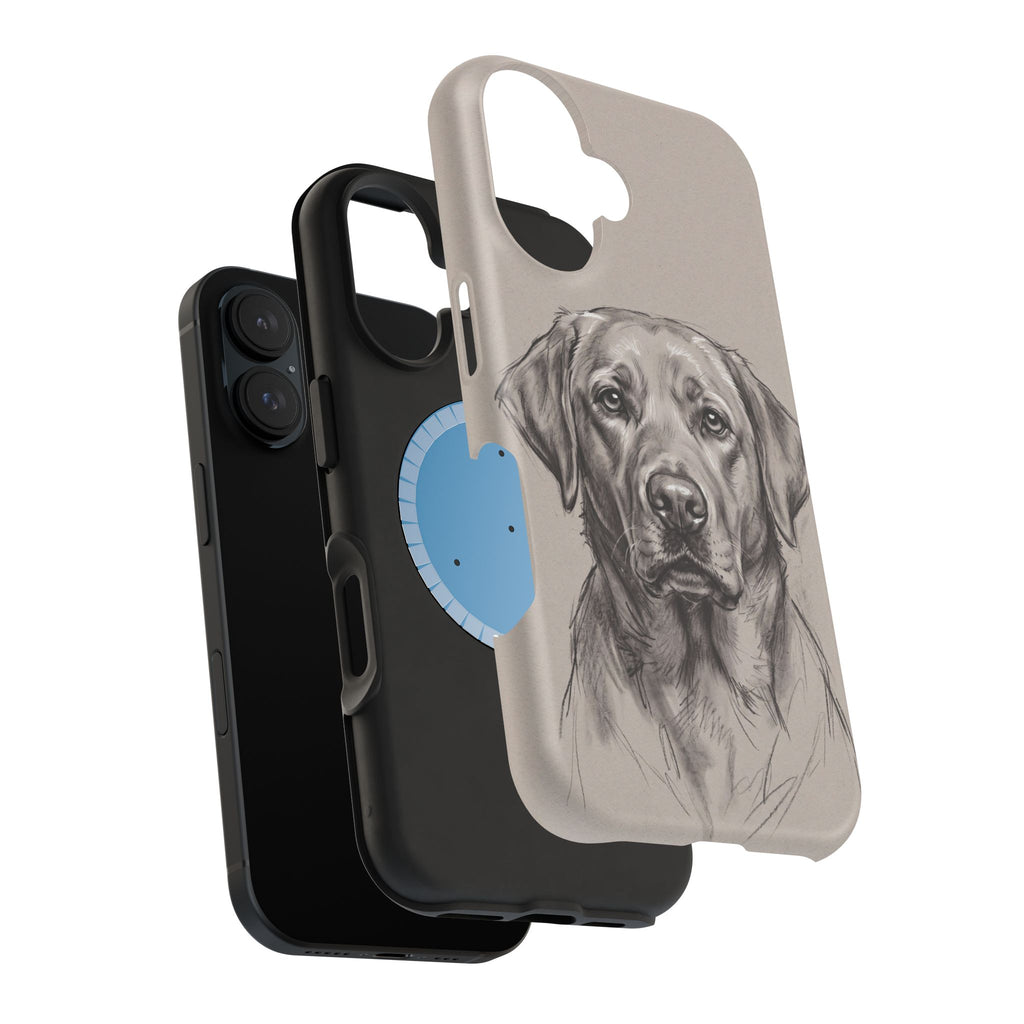 Charcoal Sketch Labrador Phone Case — Tough Magnetic Case with Wireless Charging