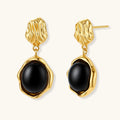 Ripple Drop Agate Earrings