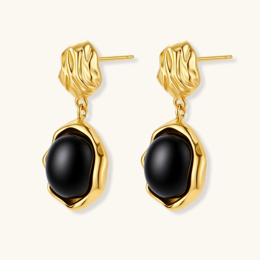 Ripple Drop Agate Earrings