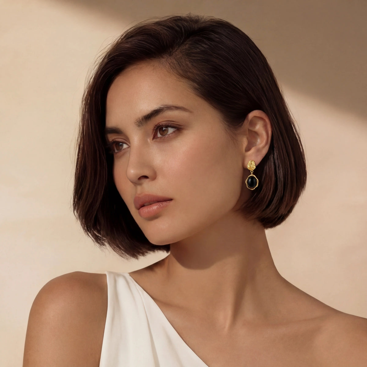 Ripple Drop Agate Earrings