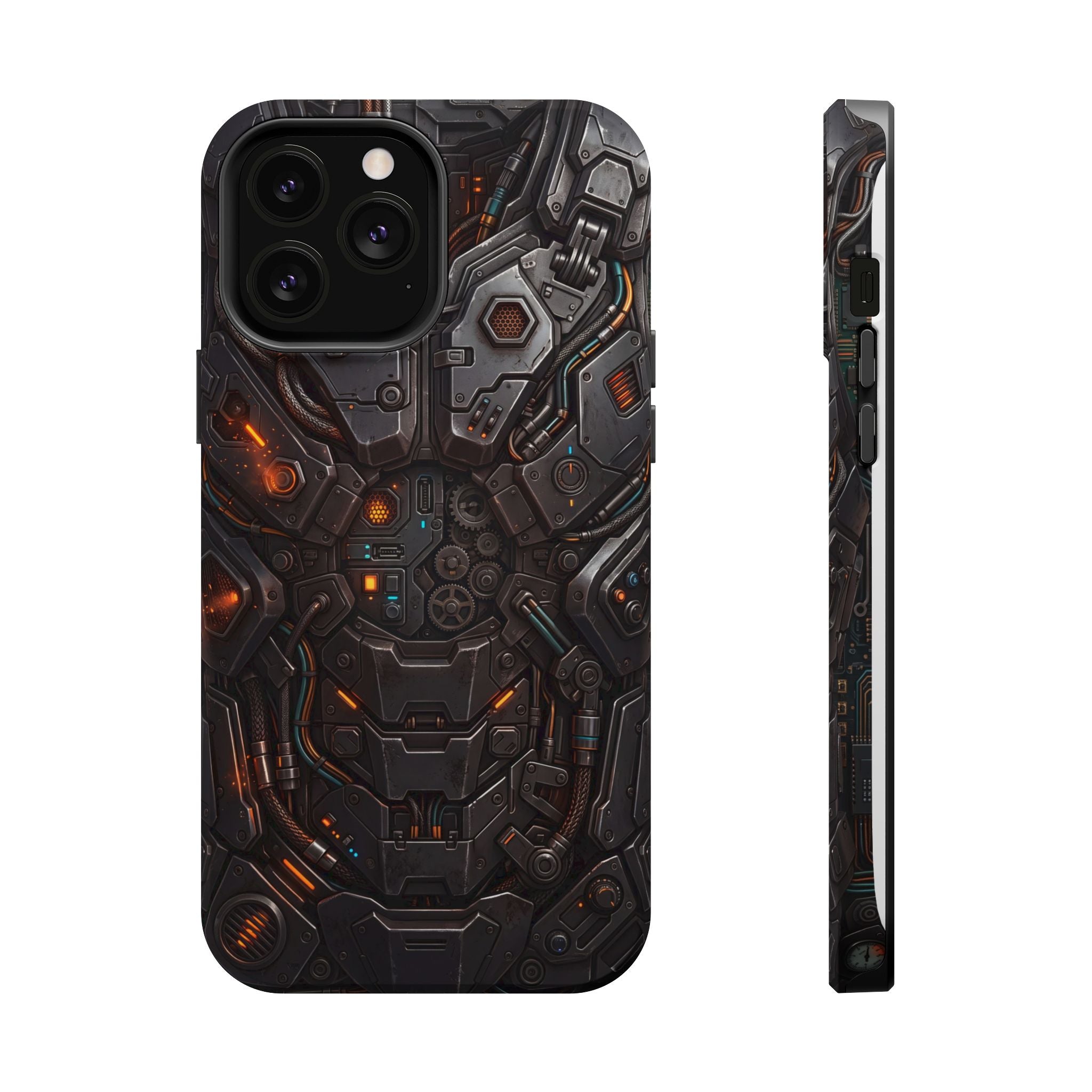 Mech Armor Phone Case — Industrial Circuit Wireless Charging Cover