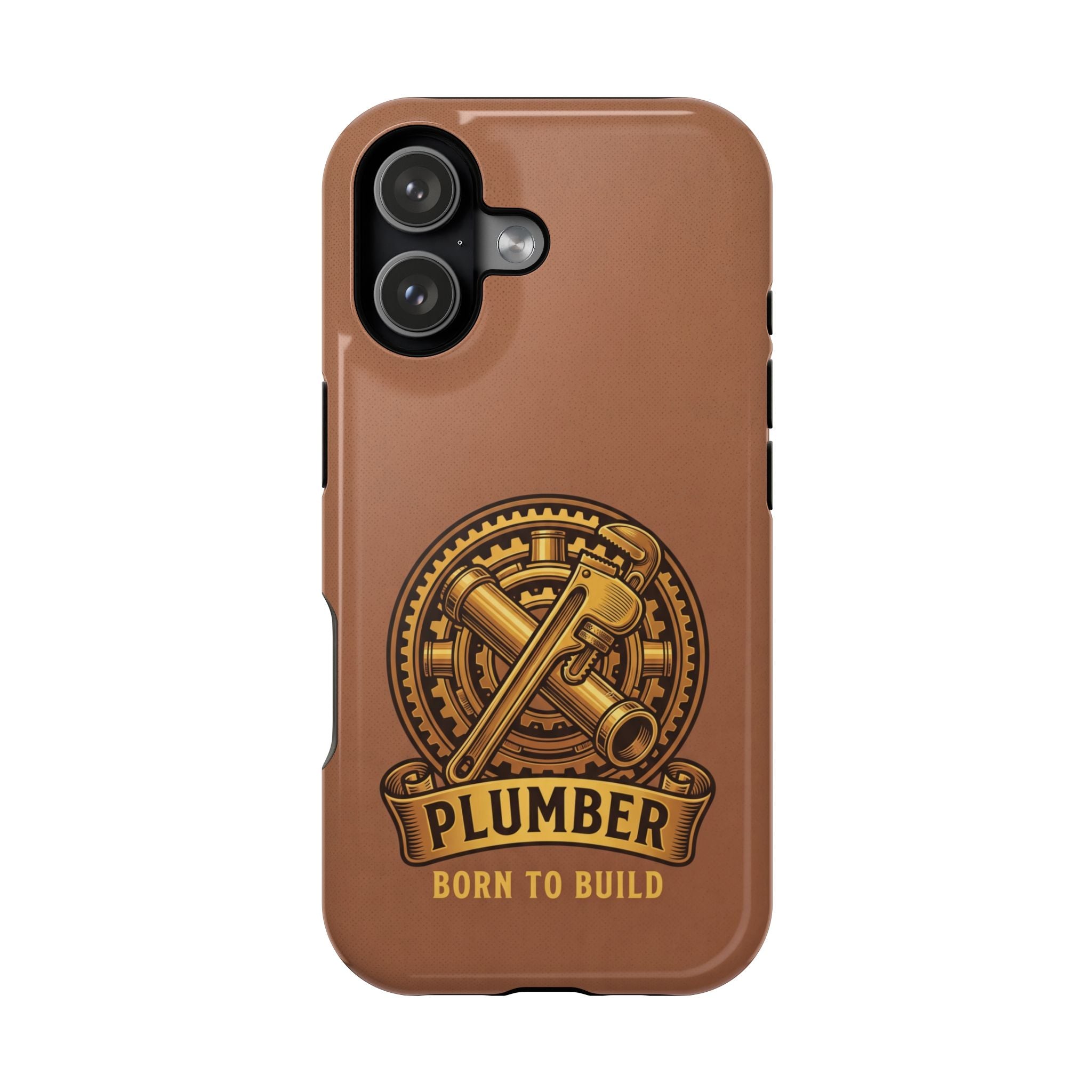Plumber Born to Build Phone Case — Badge Wireless Charging Cover