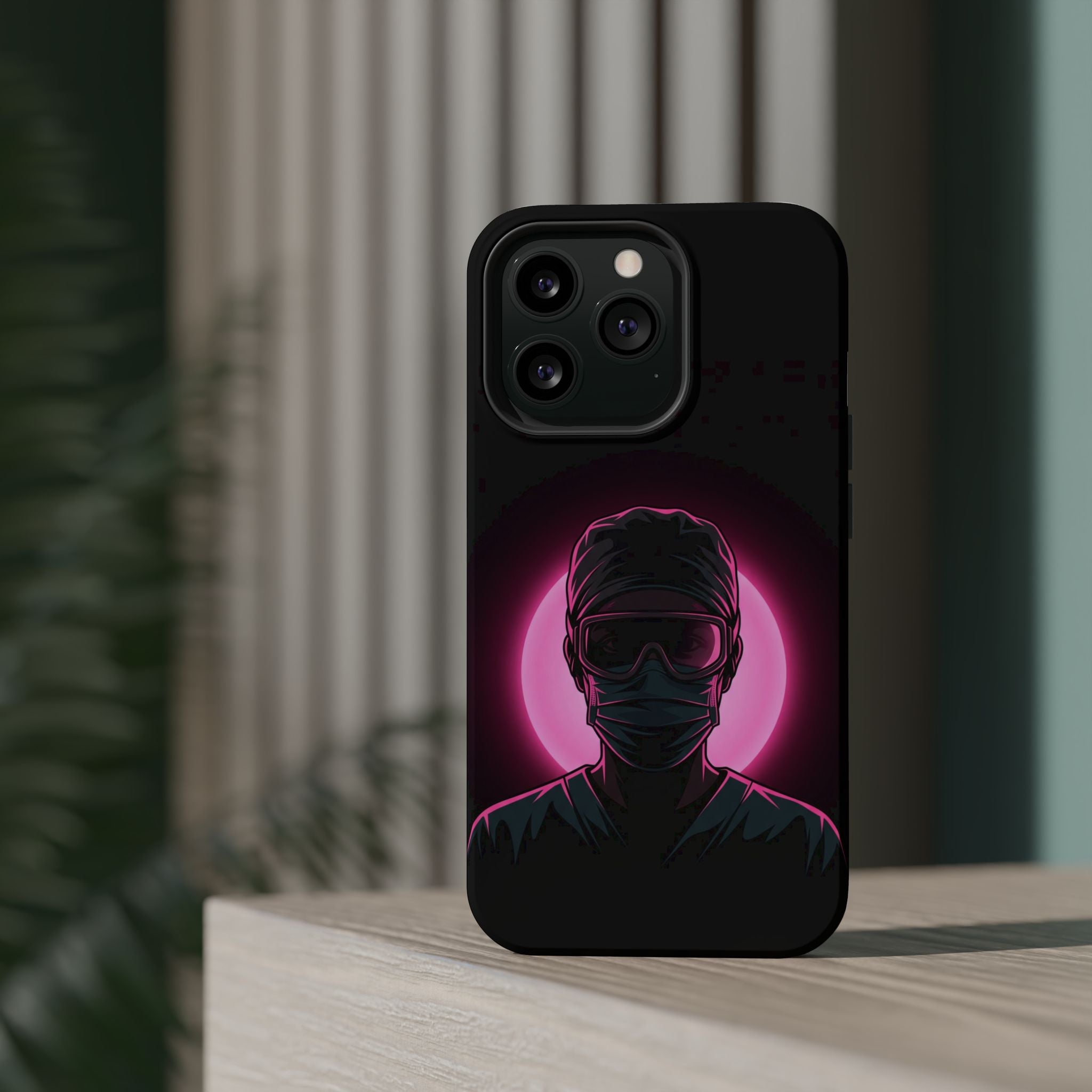 Nurse Portrait Phone Case — Navy Wireless Charging Cover