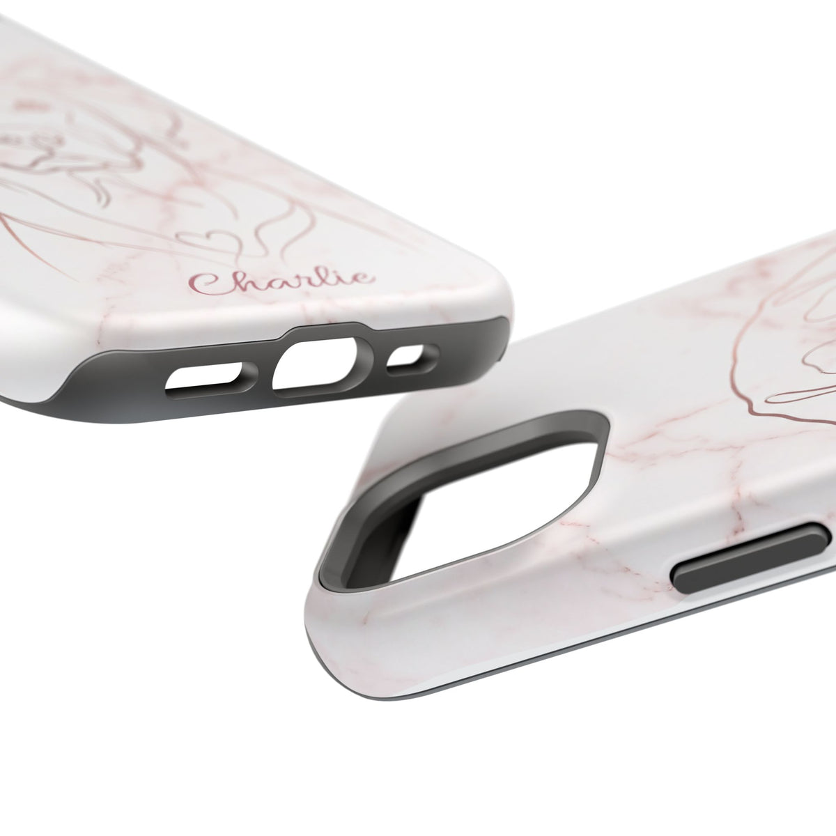 Personalized Rose Gold Marble Labrador Phone Case — Tough Magnetic Case with Wireless Charging