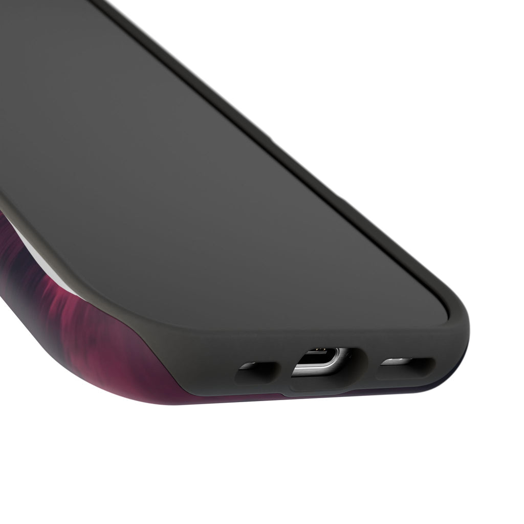 Pink Sky Paw Print Phone Case — Impact-Resistant Wireless Charging Cover