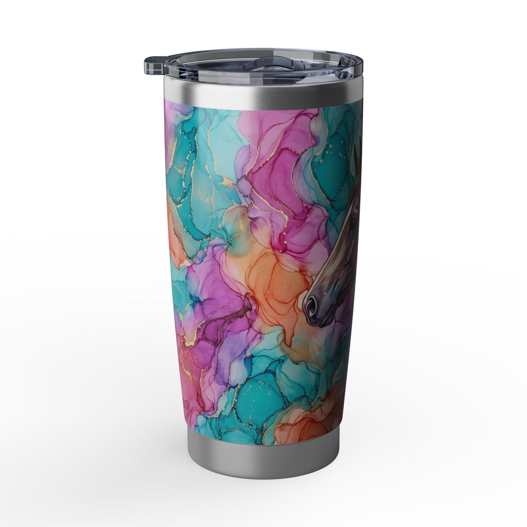 Horse Tumbler | Alcohol Ink Art — 20 oz Stainless Travel Mug