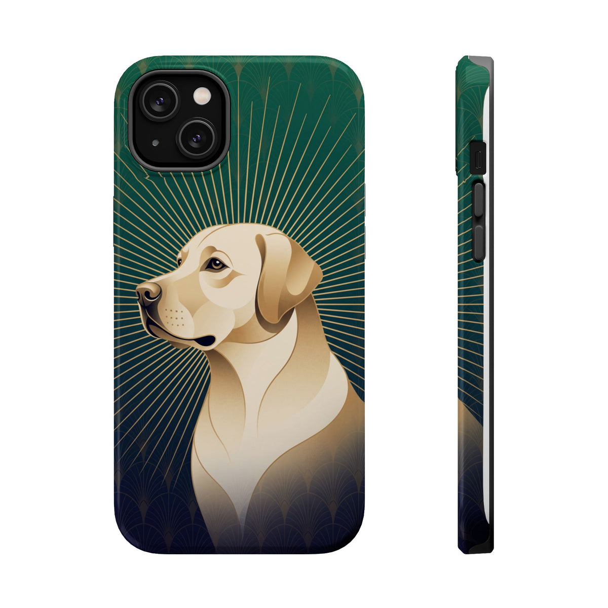 Art Deco Labrador Phone Case — Tough Magnetic Case with Wireless Charging