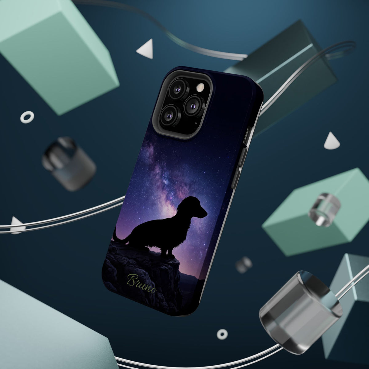 Personalized Dachshund Starry Night Phone Case — Wireless Charging Cover