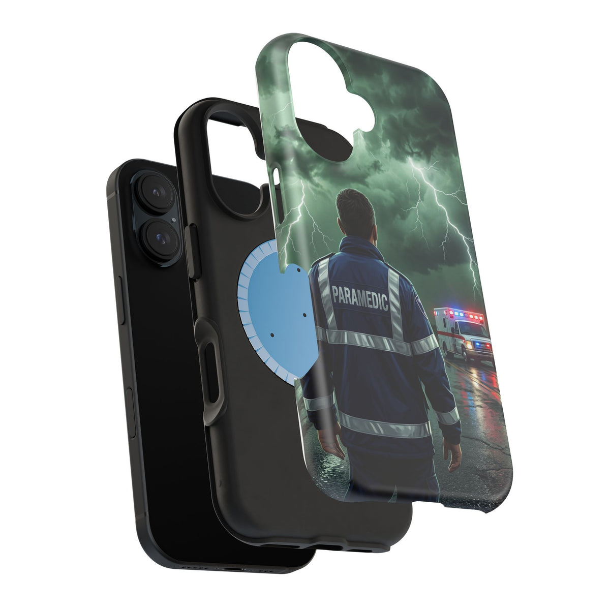 Paramedic Green Storm Phone Case — Magnetic Wireless Charging Cover