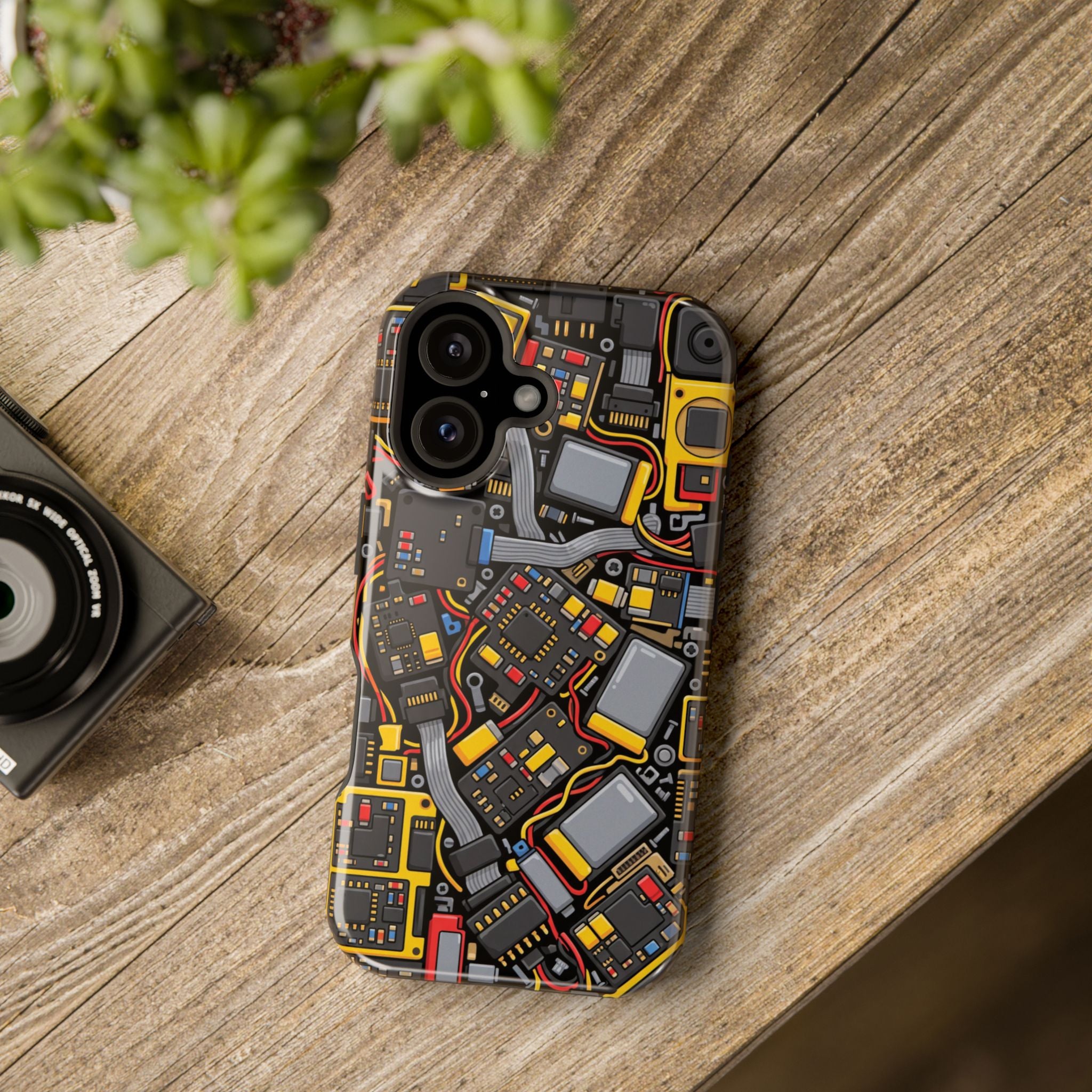 Voltage Board Phone Case — Yellow Circuit Wireless Charging Cover