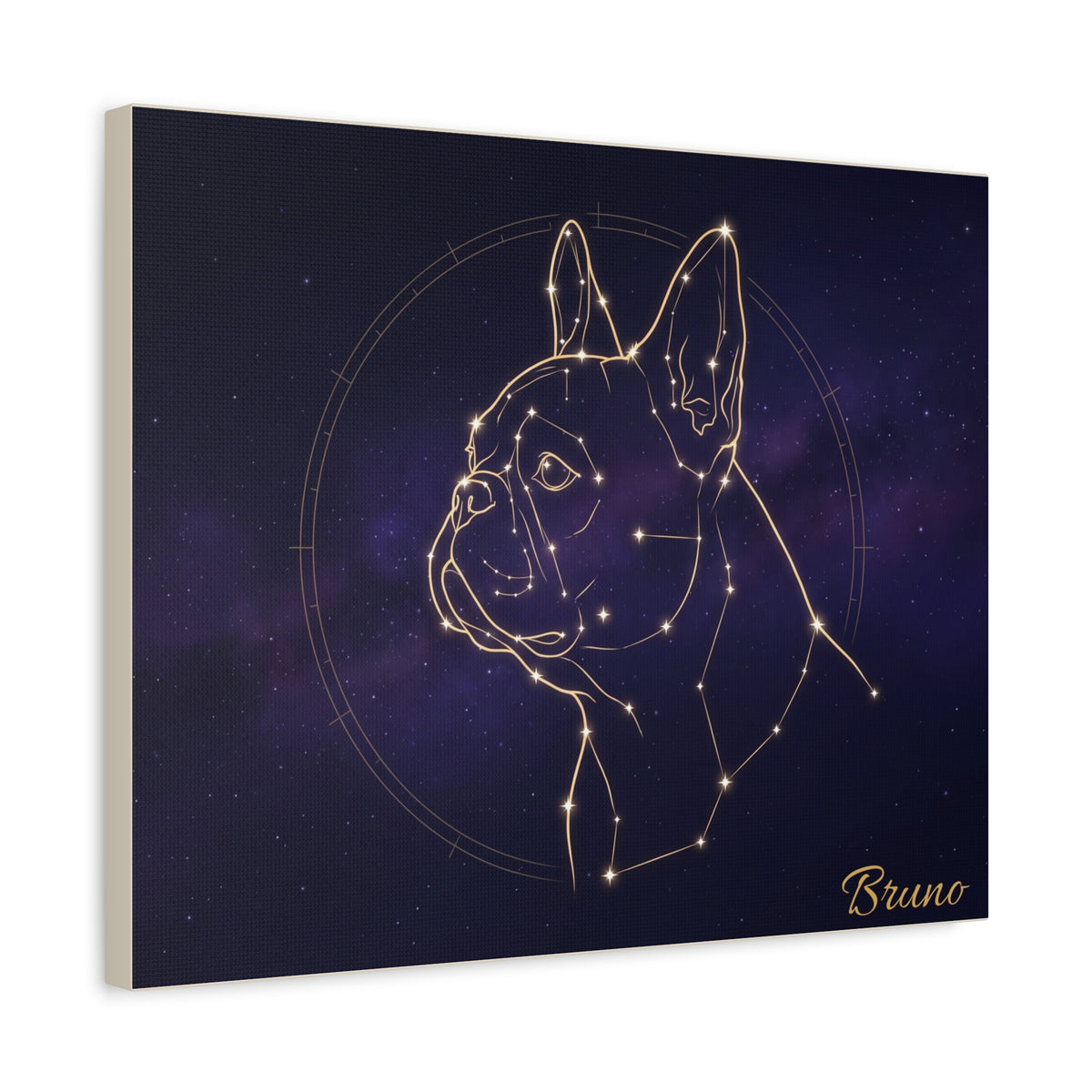 French Bulldog Personalized Canvas | Constellation Star Map Wall Art