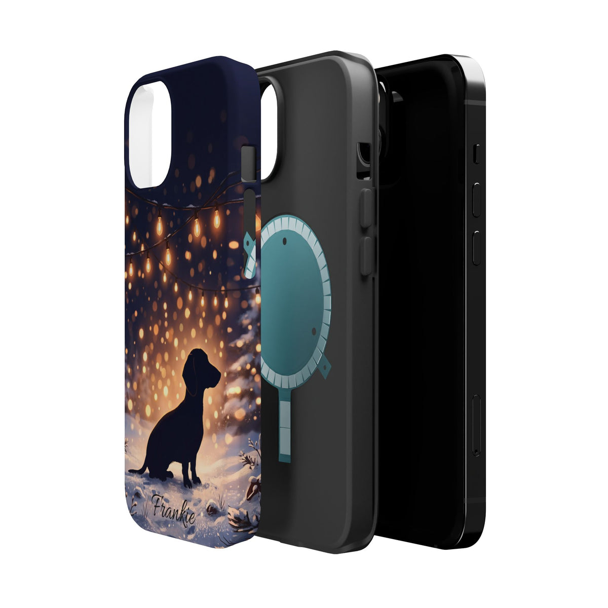 Personalized Dachshund Golden Sparks Phone Case — Wireless Charging Cover