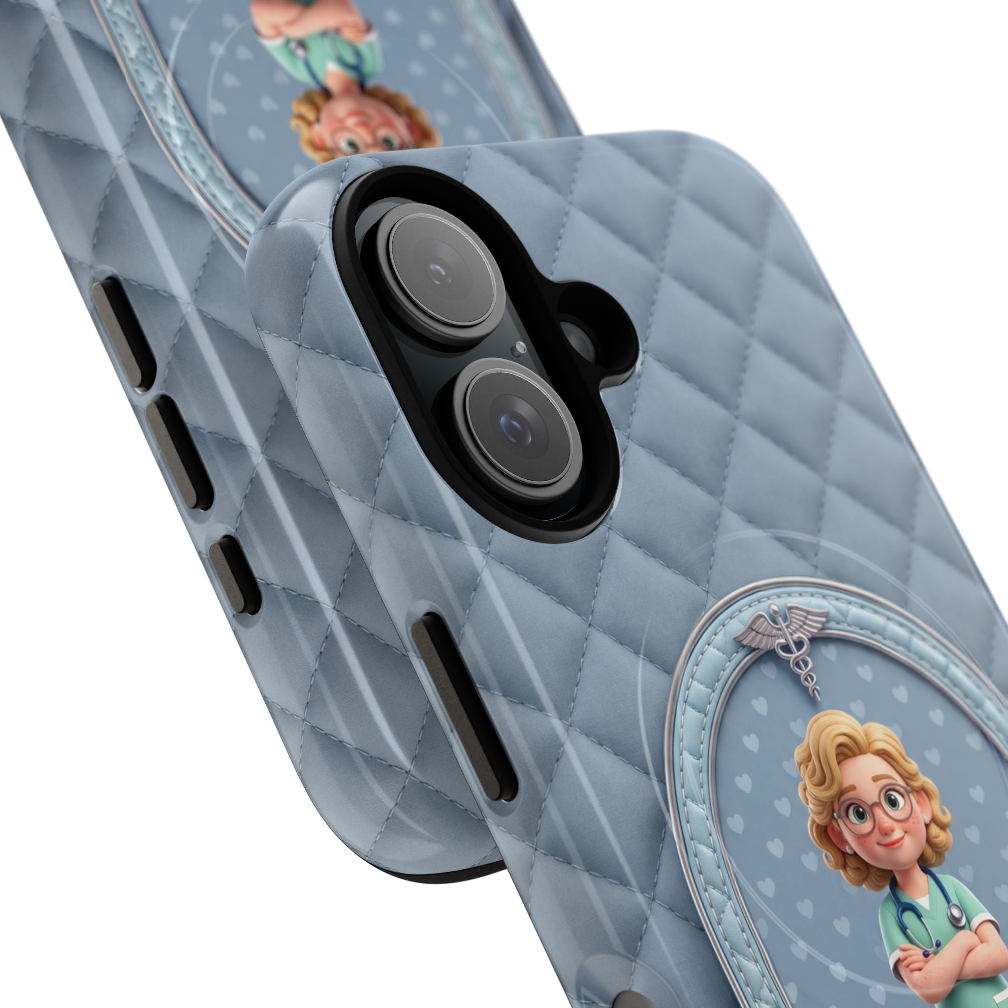 Personalized Nurse Phone Case | Quilted Badge Design, Custom Name iPhone Case