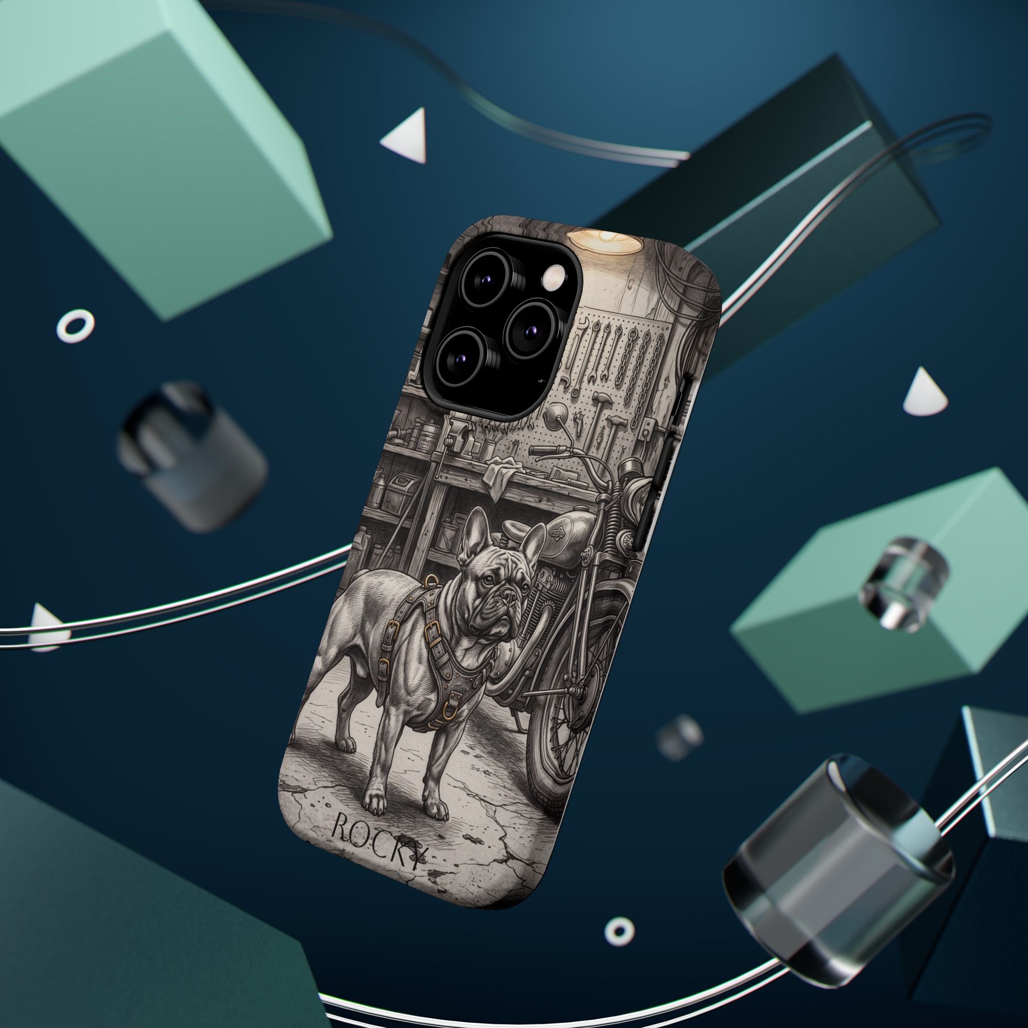 Personalized French Bulldog Vintage Street Phone Case — Wireless Charging Cover