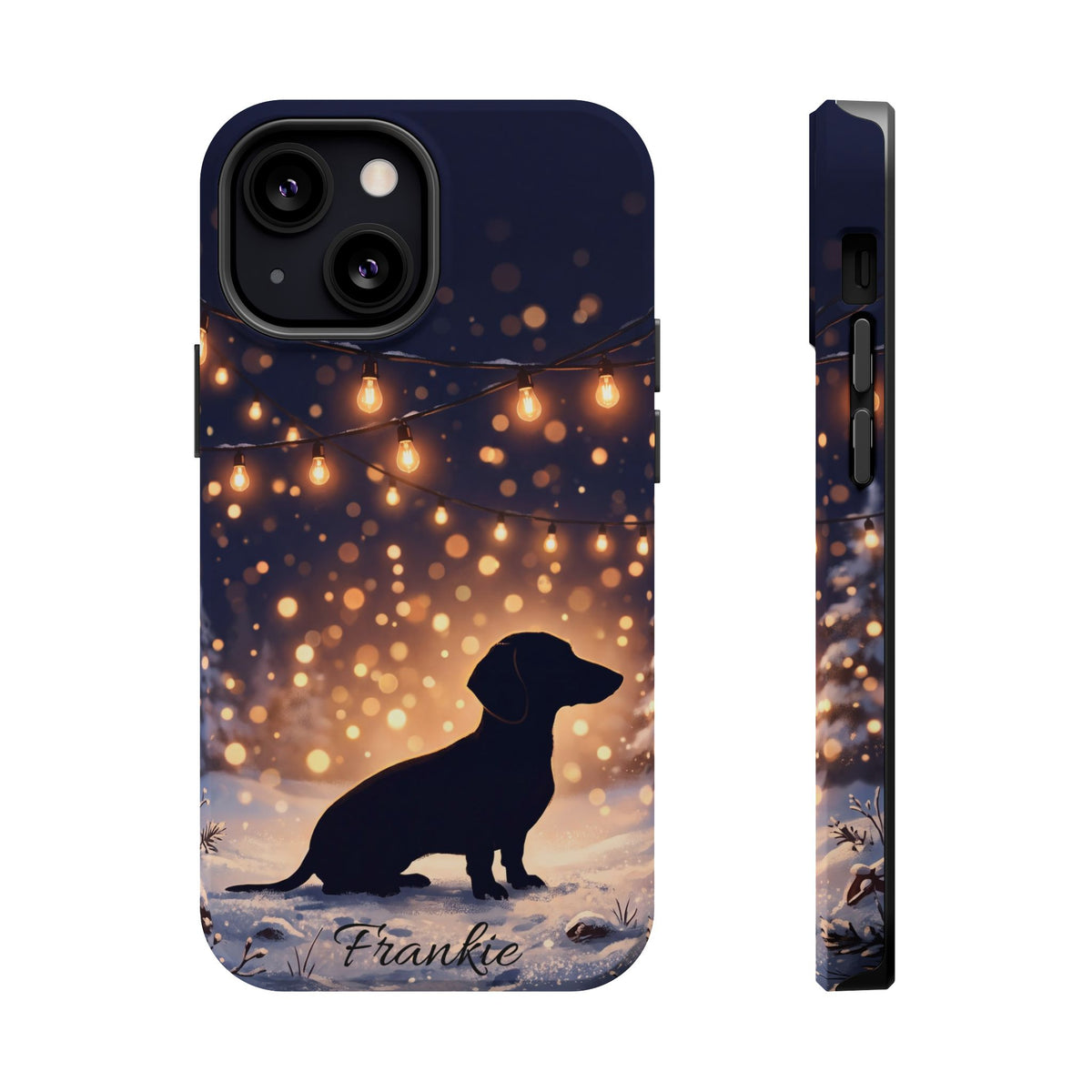 Personalized Dachshund Golden Sparks Phone Case — Wireless Charging Cover