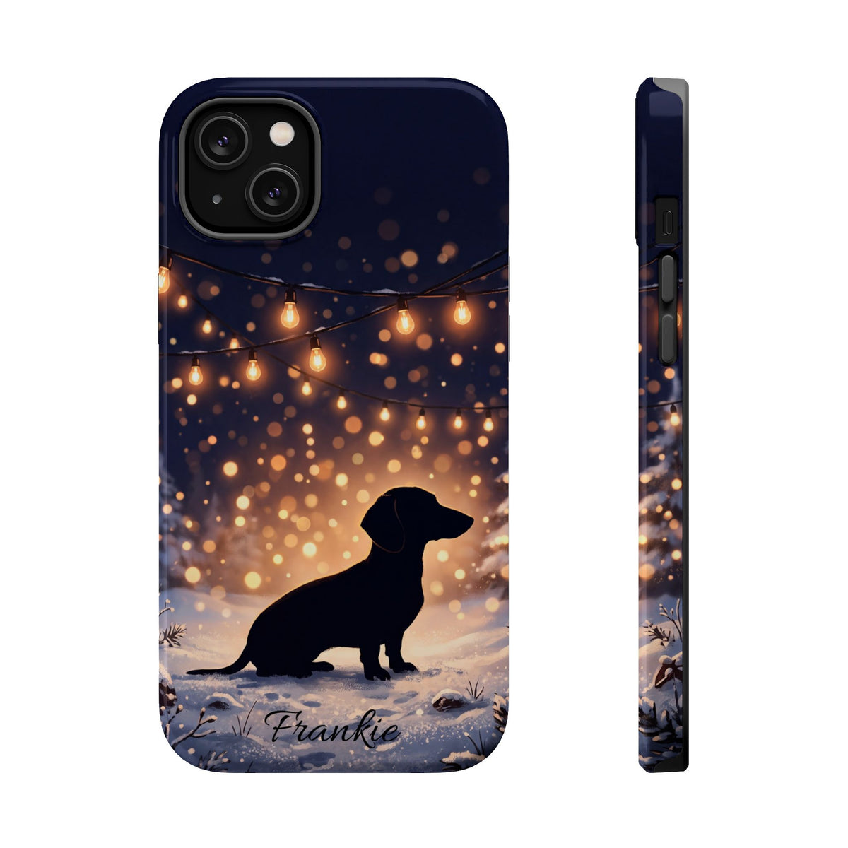 Personalized Dachshund Golden Sparks Phone Case — Wireless Charging Cover
