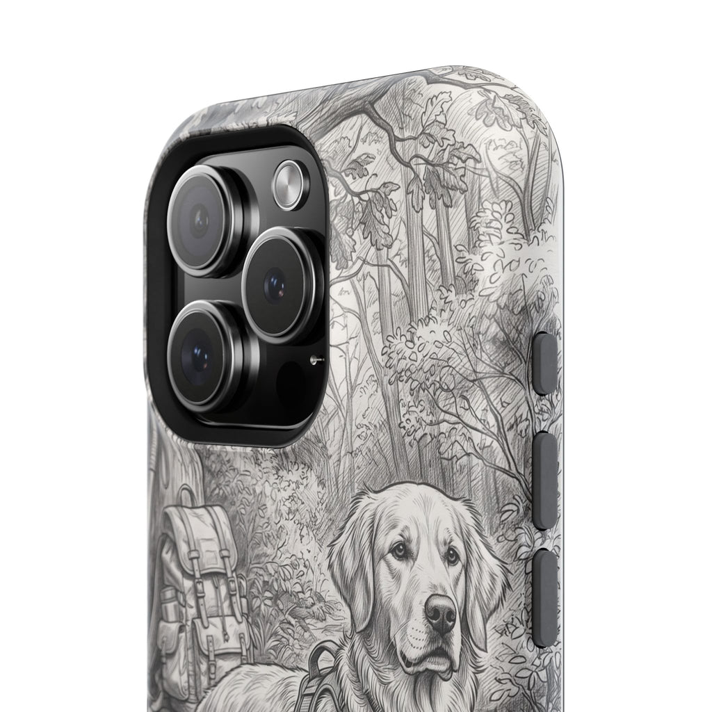 Personalized Golden Retriever Woodland Trail Phone Case — Wireless Charging Cover