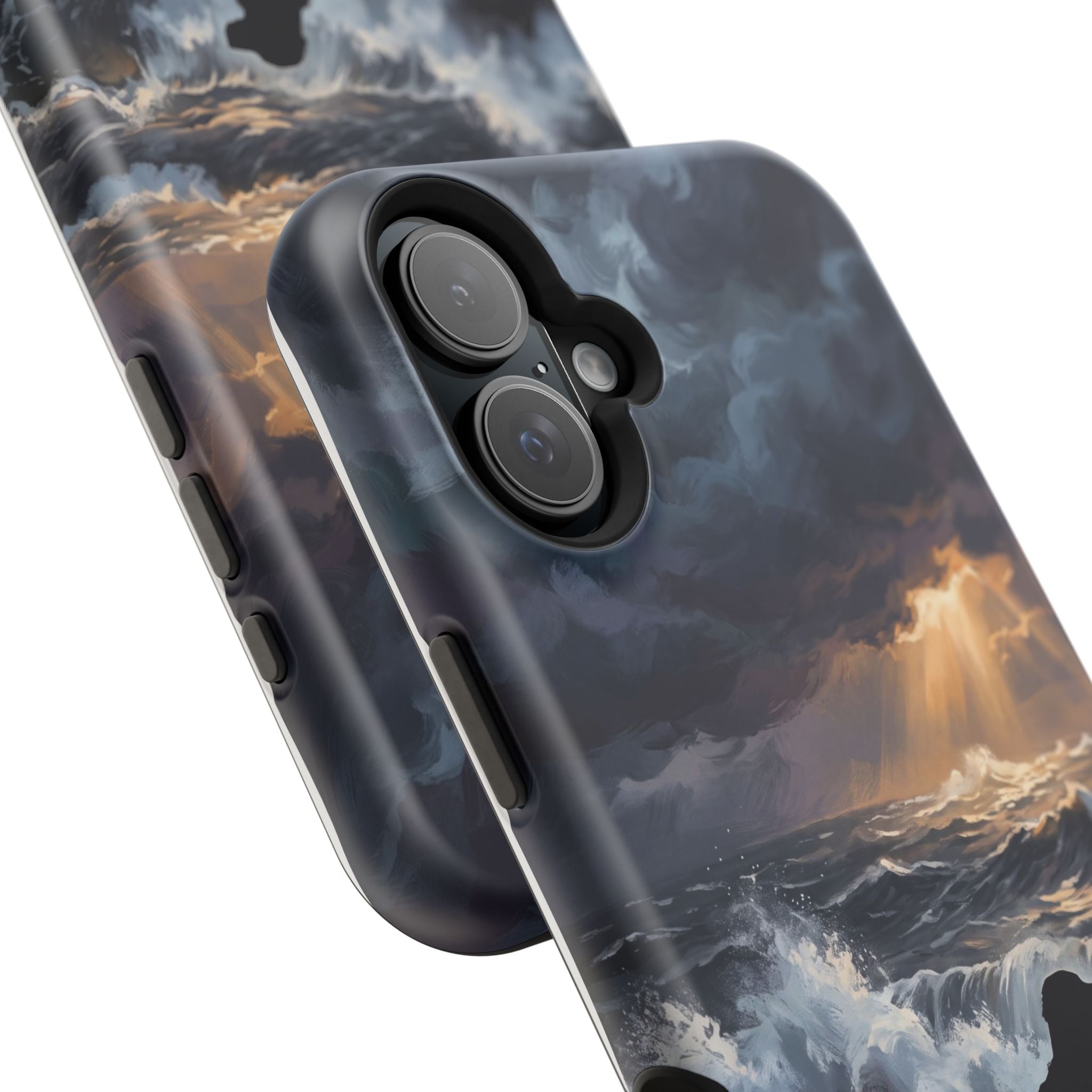 Personalized Golden Retriever Stormy Sea Phone Case — Wireless Charging Cover