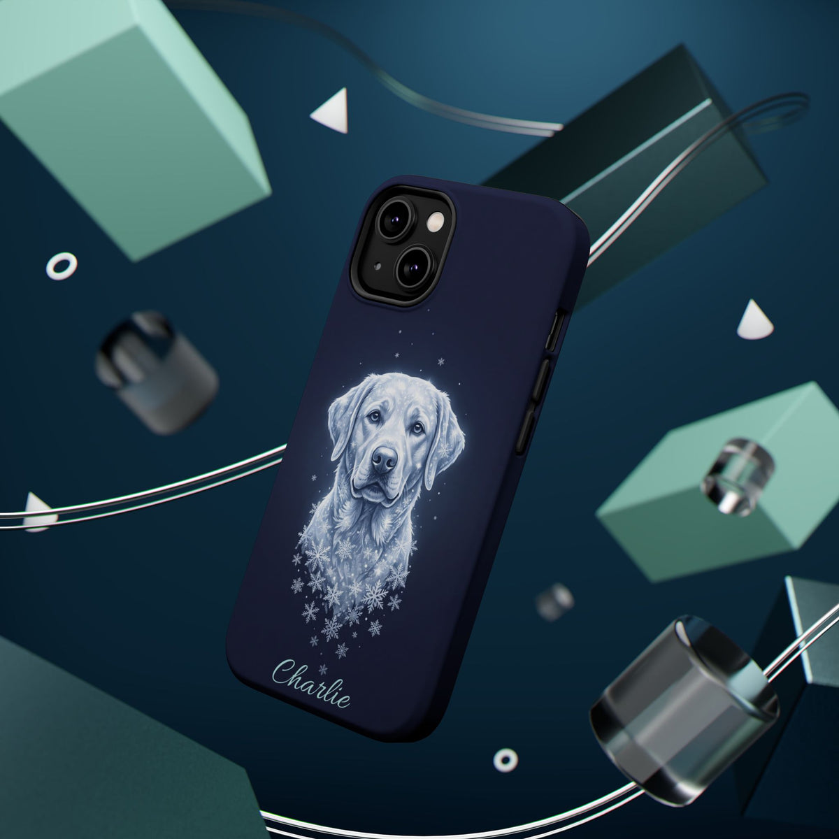 Personalized Winter Snowflake Labrador Phone Case — Tough Magnetic Case with Wireless Charging