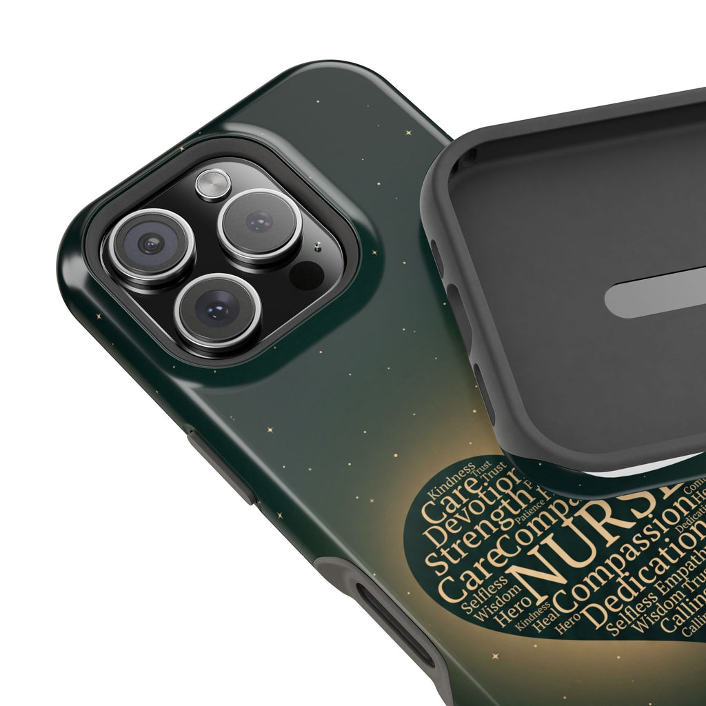 Nurse Heart Word and Art Phone Case — Impact-Resistant Wireless Charging Cover