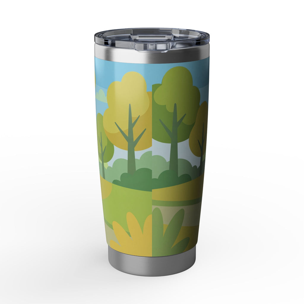 Dachshund Cartoon Stainless Tumbler — 20oz Personalized Travel Mug with Playful Sunny Park Design