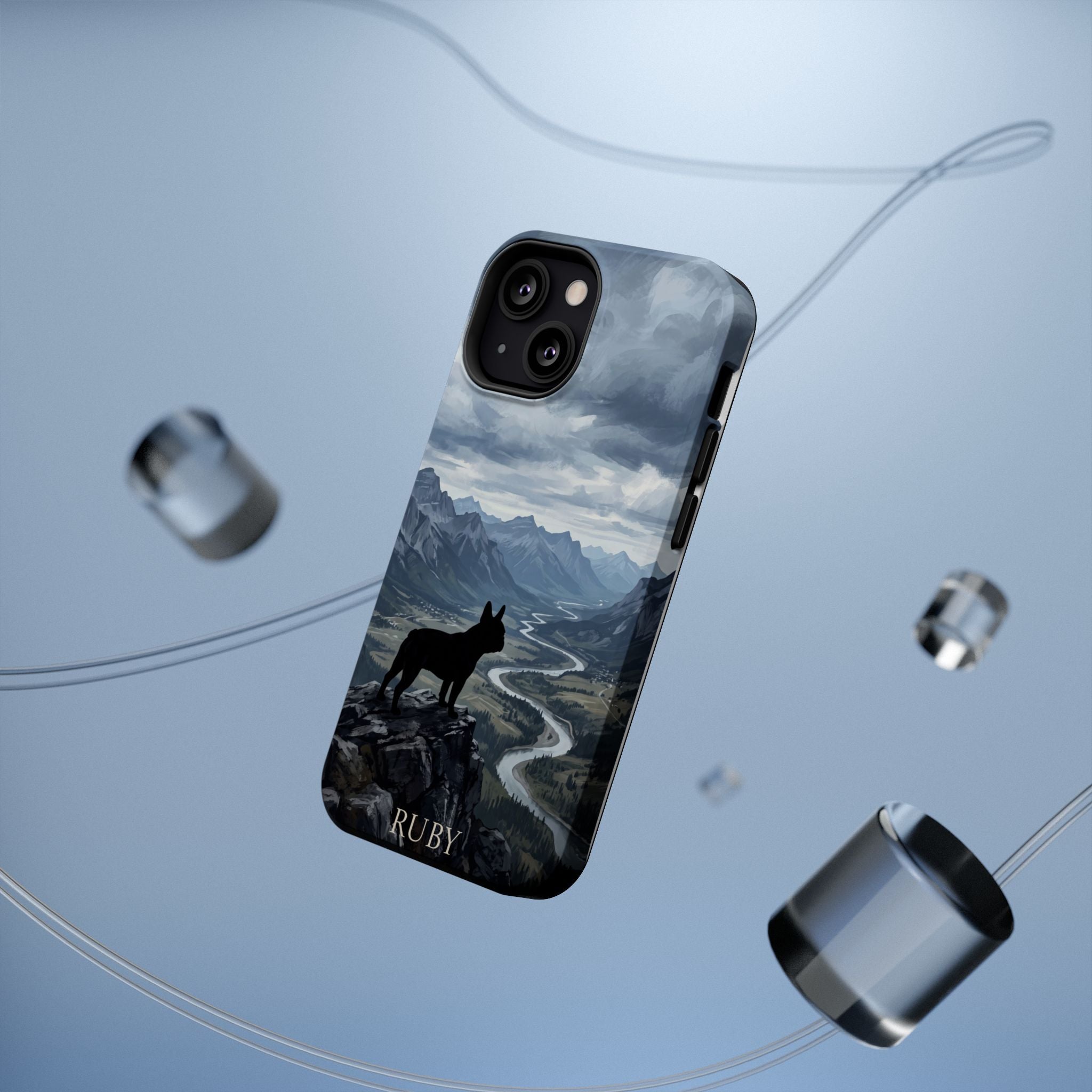 Personalized French Bulldog Mountain Valley Phone Case — Wireless Charging Cover