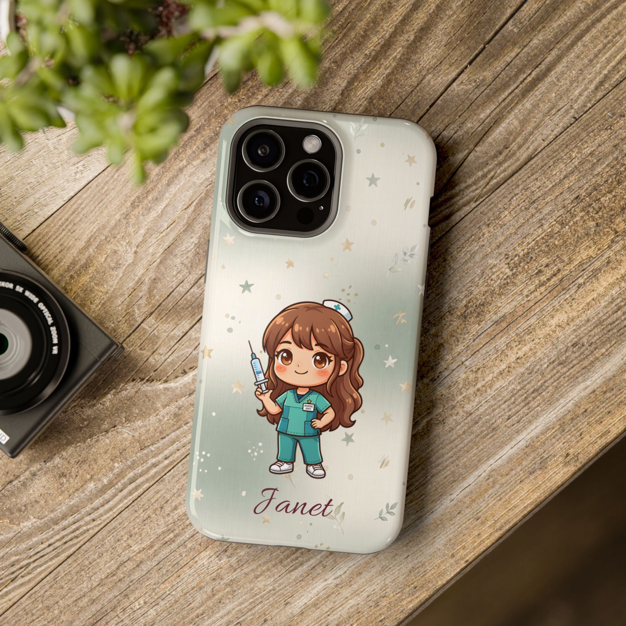 Personalized Nurse with Syringe Phone Case — Wireless Charging Cover