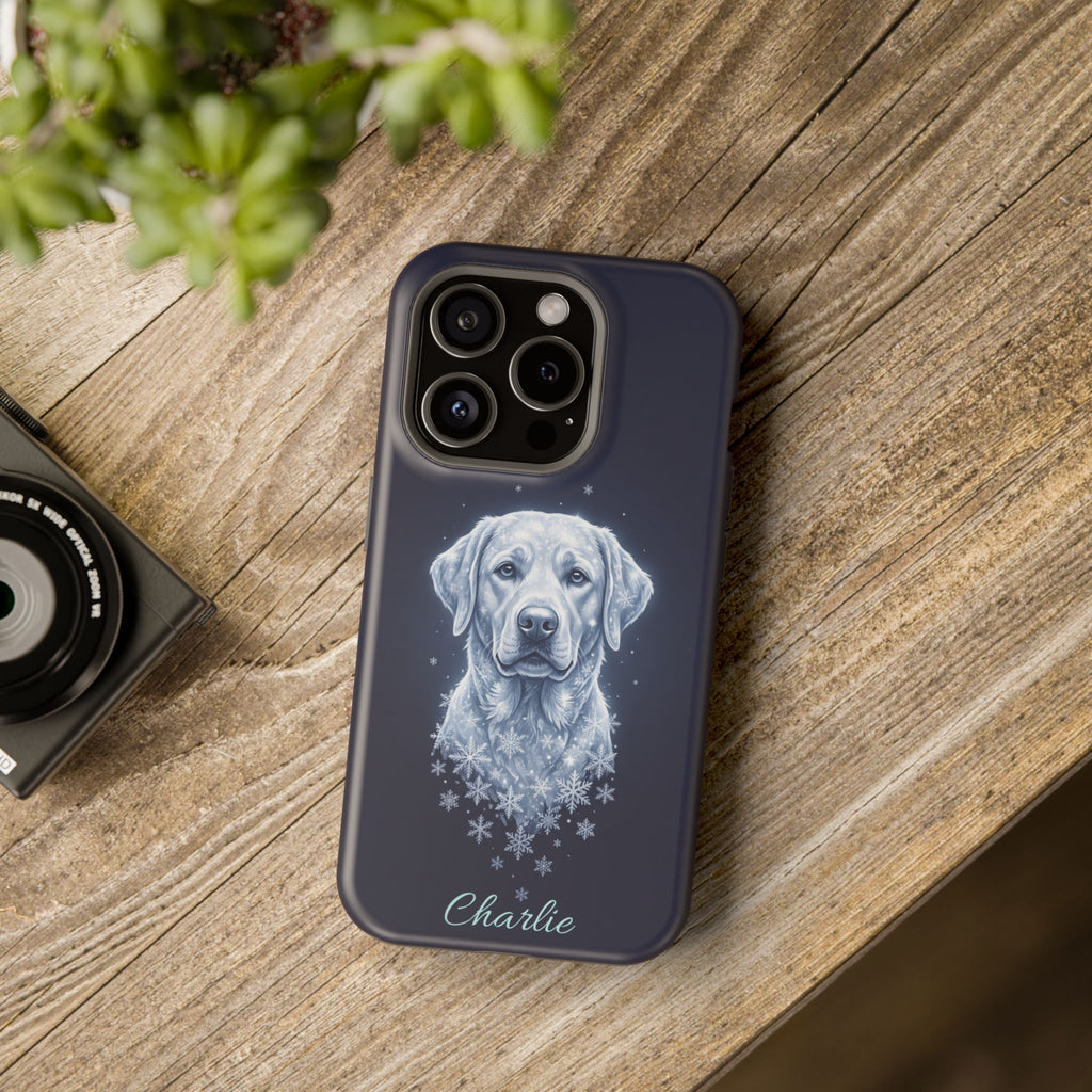 Personalized Winter Snowflake Labrador Phone Case — Tough Magnetic Case with Wireless Charging