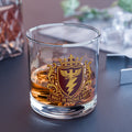 Built On Voltage & Grit Crest Rocks Glass 10oz — Burgundy & Gold Electrician Glass