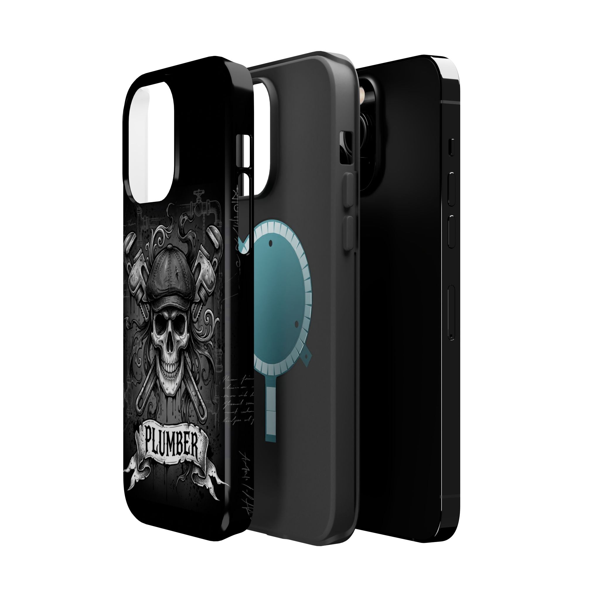 Skull & Wrenches Plumber Phone Case — Wireless Charging Cover
