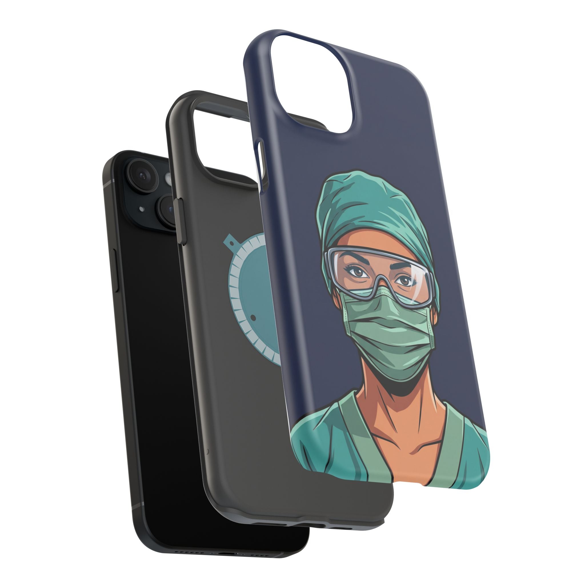 Bold Nurse Portrait Phone Case — Magnetic Wireless Charging Cover