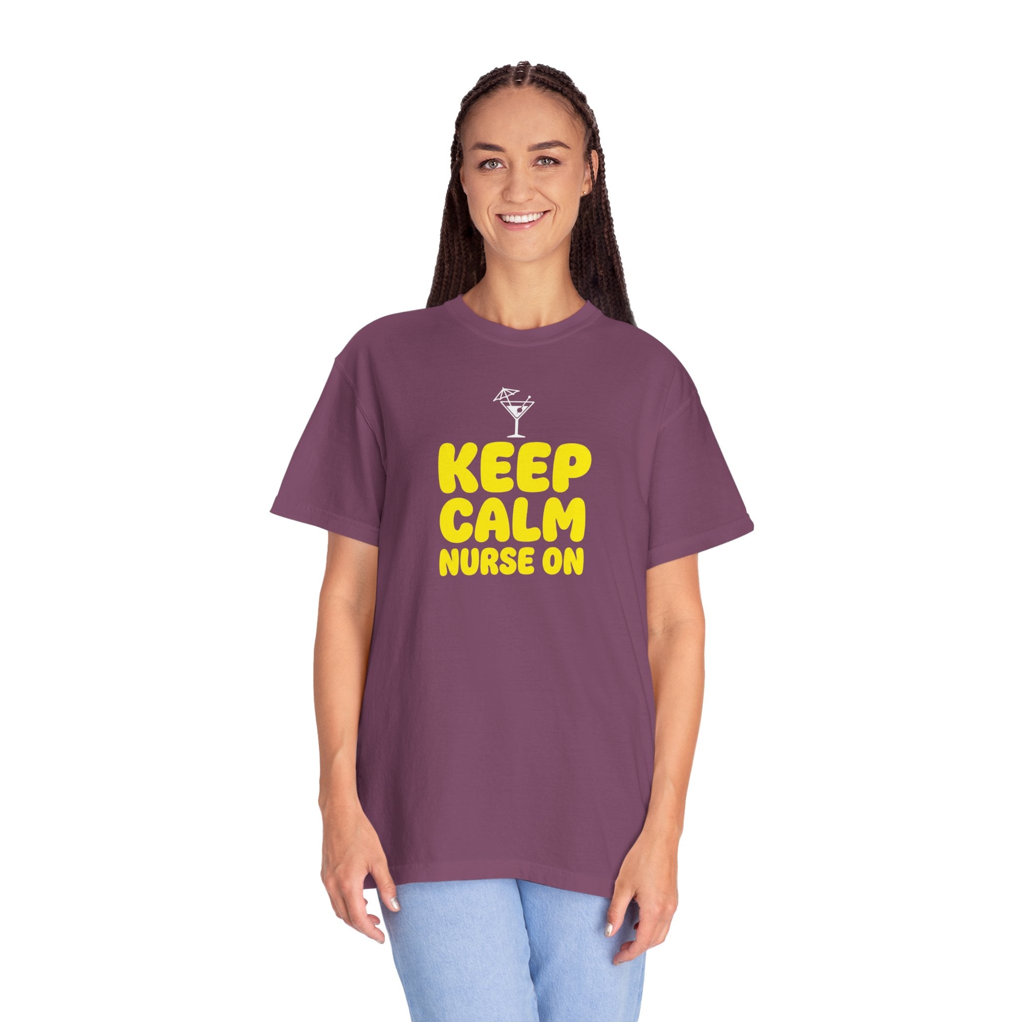 Nurse T-Shirt - "Keep Calm Nurse On" Funny Nursing Quote Unisex Tee, Nurse Appreciation Gift