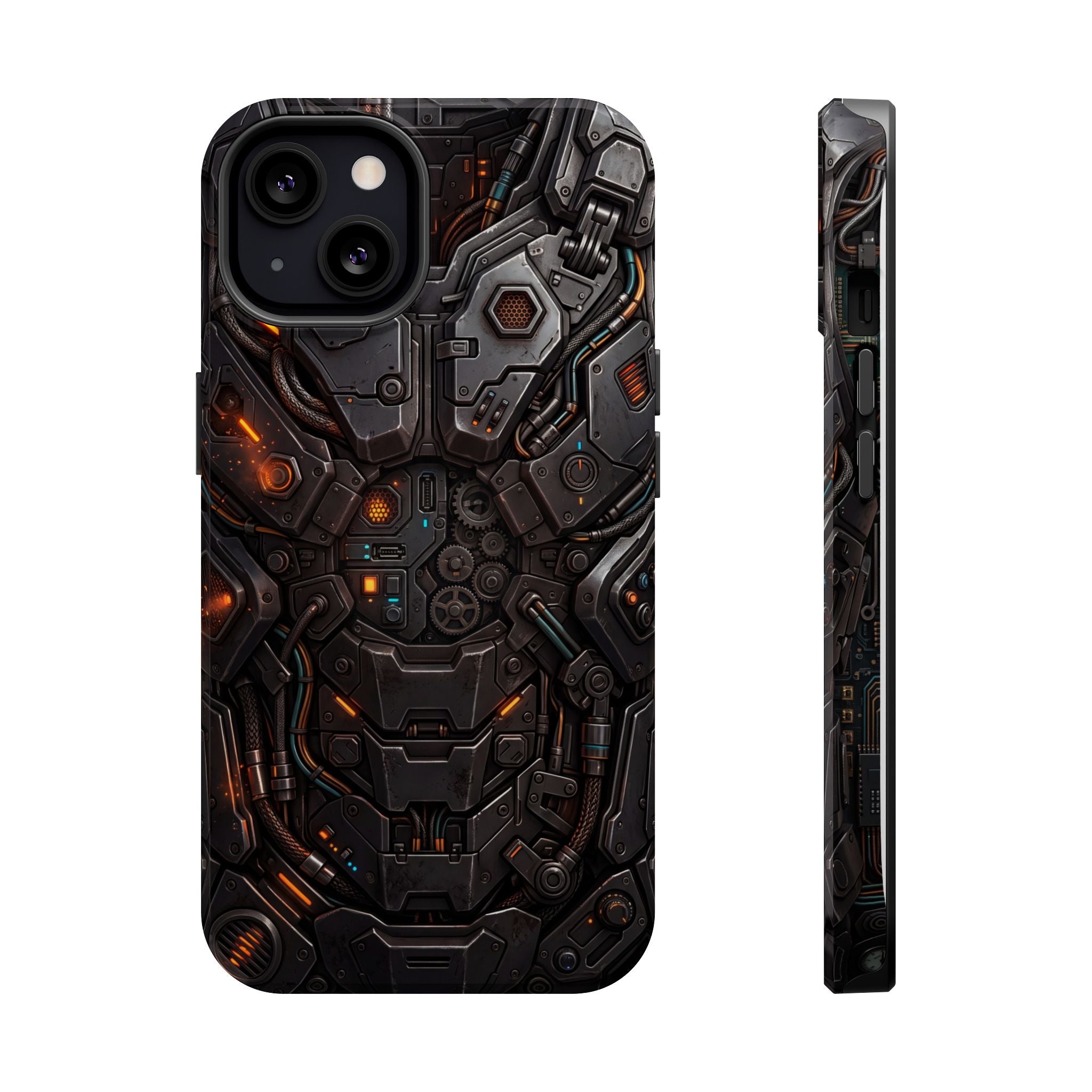 Mech Armor Phone Case — Industrial Circuit Wireless Charging Cover