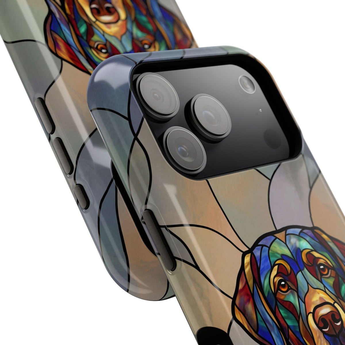 Stained Glass Labrador Phone Case — Tough Magnetic Case with Wireless Charging