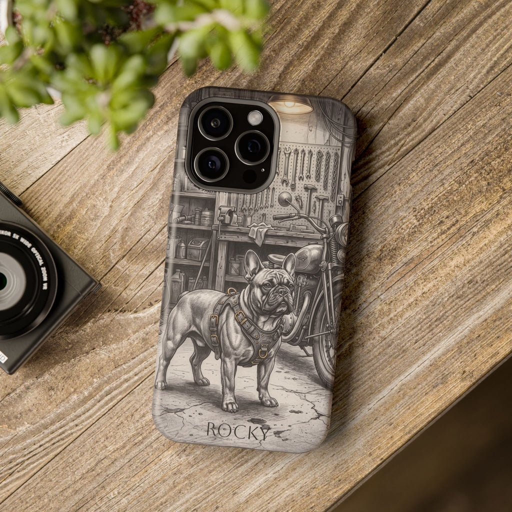 Personalized French Bulldog Vintage Street Phone Case — Wireless Charging Cover