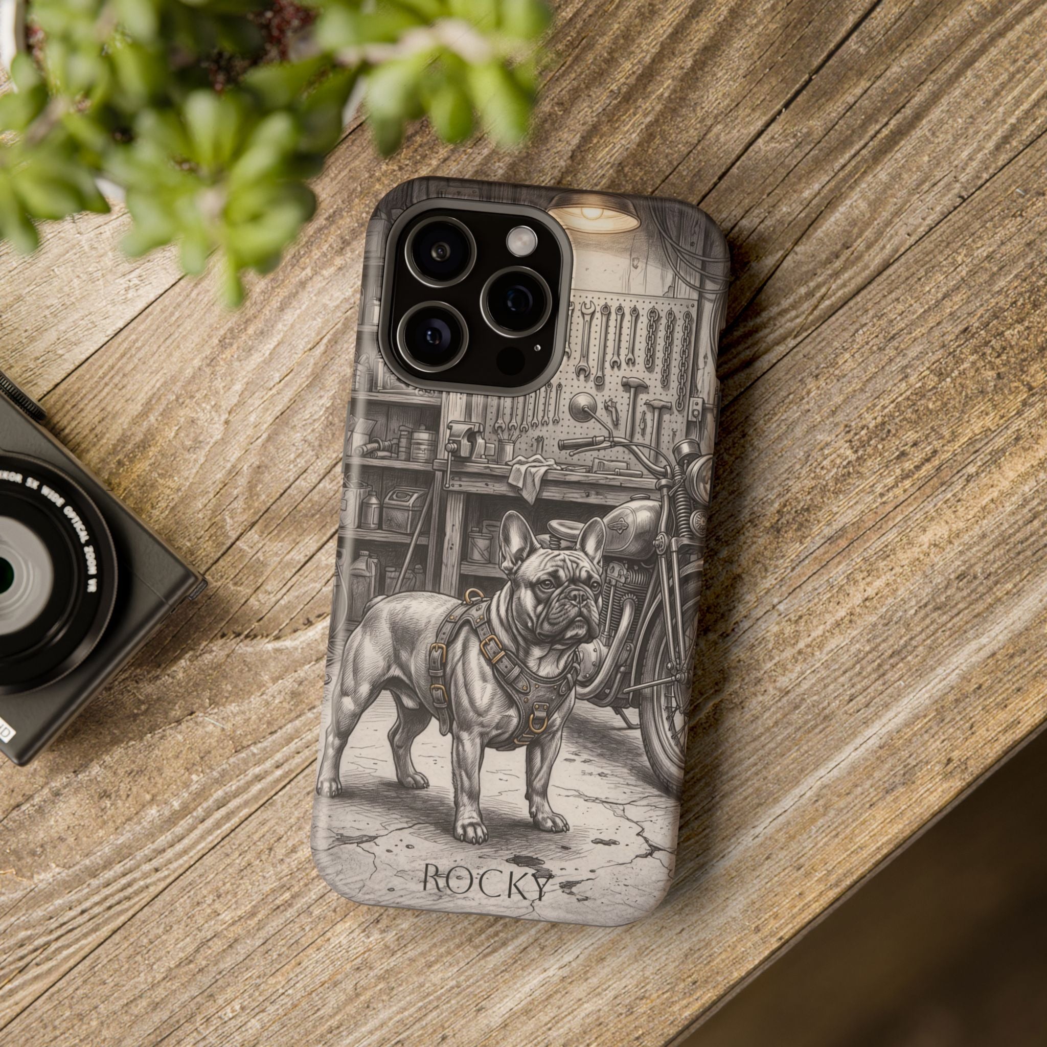 Personalized French Bulldog Vintage Street Phone Case — Wireless Charging Cover