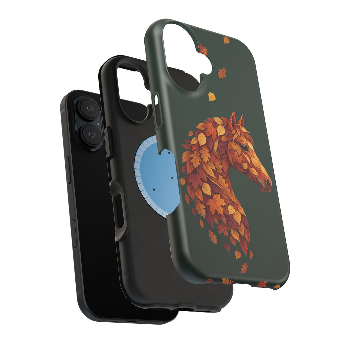 Autumn Leaves Horse Phone Case — Tough Magnetic Case with Wireless Charging