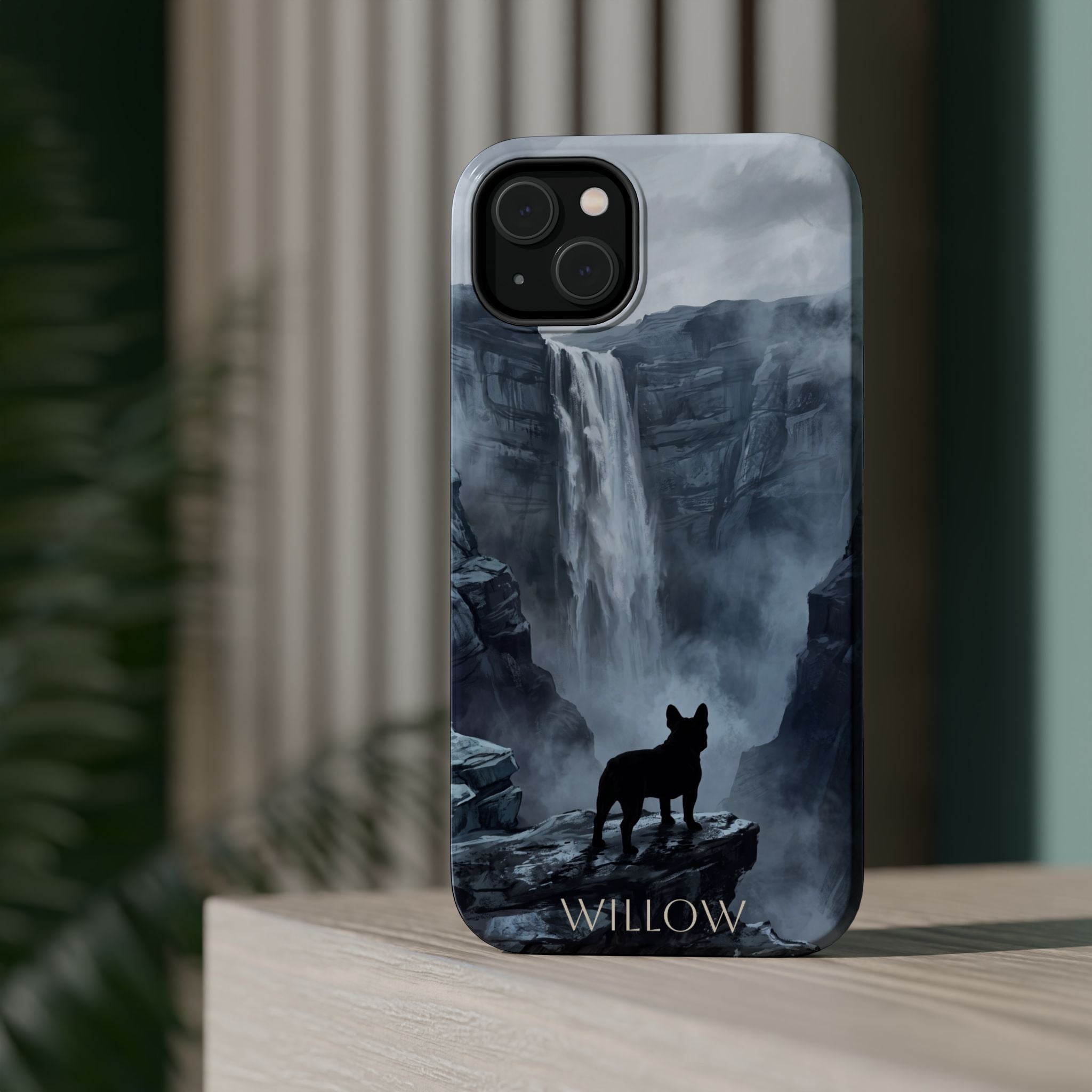 Personalized French Bulldog Misty Waterfall Phone Case — Wireless Charging Cover