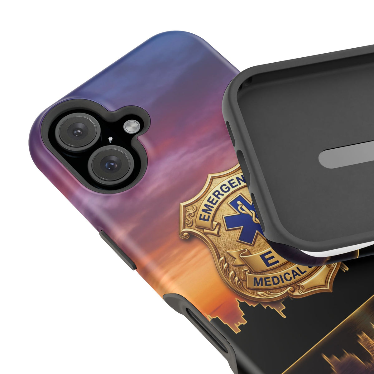 EMS Badge Sunset Skyline Phone Case — Magnetic Wireless Charging Cover