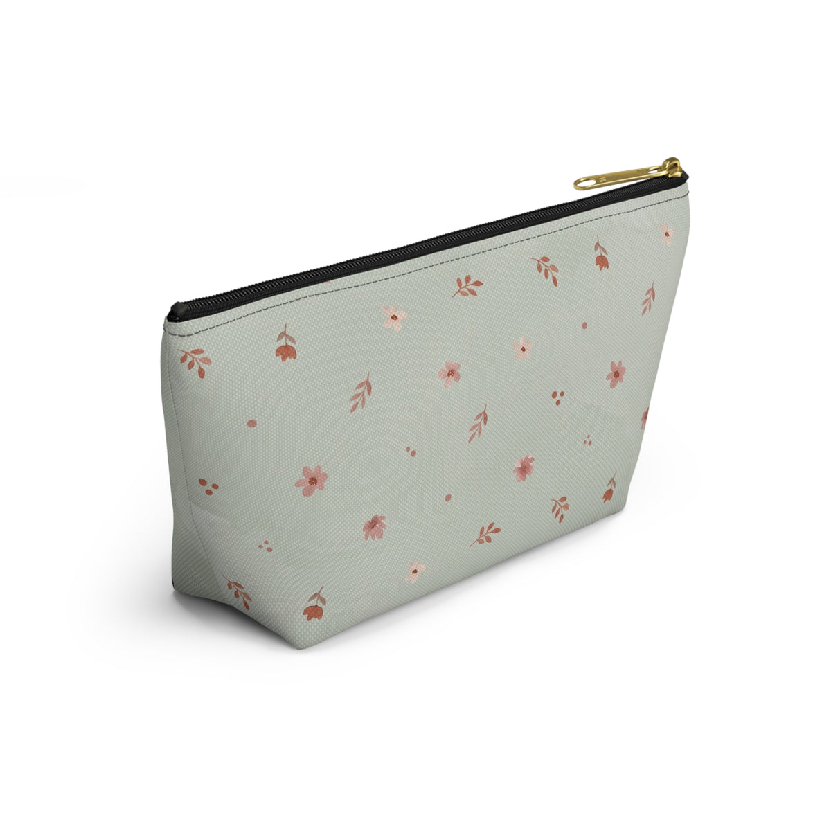Teacher Floral Watercolor Accessory Pouch — T-Bottom Zipper Bag