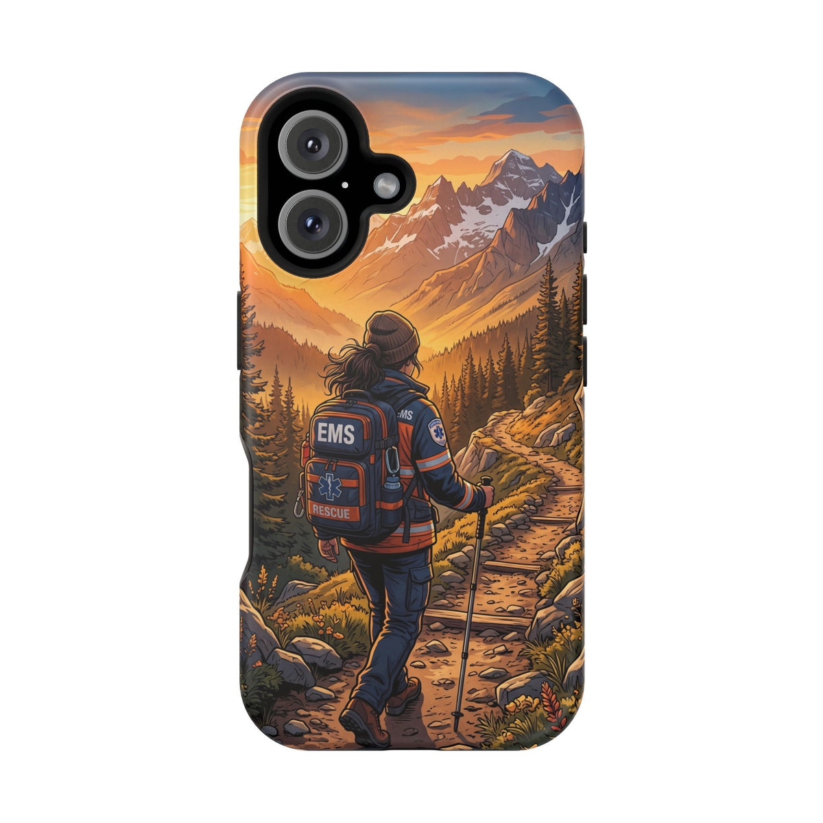 Paramedic/EMT Mountain Phone Case — Magnetic Wireless Charging Cover